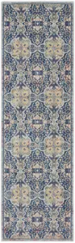 2' X 3' Aqua And Ivory Geometric Indoor Outdoor Area Rug