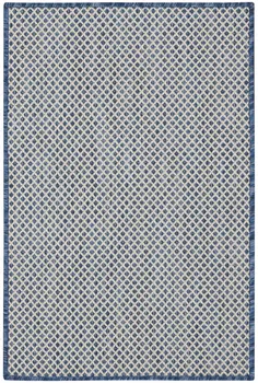 2' X 3' Ivory And Blue Geometric Indoor Outdoor Area Rug