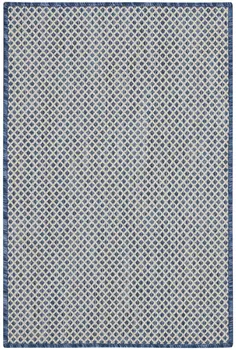 2' X 3' Ivory And Blue Geometric Indoor Outdoor Area Rug