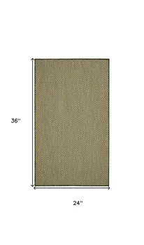 2' X 3' Green And Tan Geometric Indoor Outdoor Area Rug