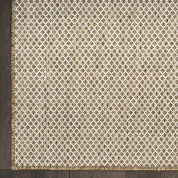 2' X 3' Natural And Ivory Geometric Indoor Outdoor Area Rug