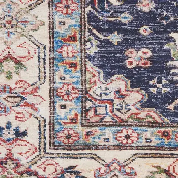 2' X 3' Blue Oriental Distressed Non Skid Area Rug
