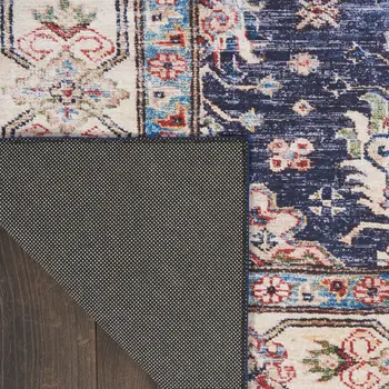 2' X 3' Blue Oriental Distressed Non Skid Area Rug