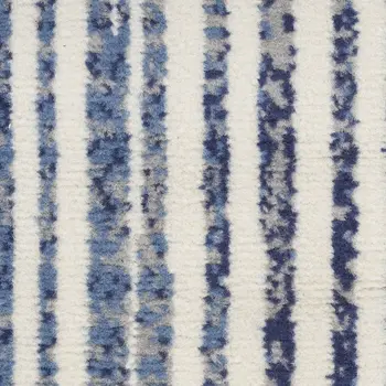 2' X 3' Ivory Red and Blue Oriental Distressed Non Skid Area Rug