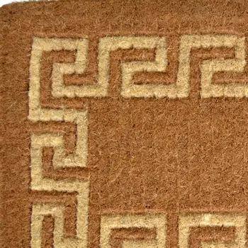 36" X 60" Brown Coir Greek Key Outdoor Door Mat