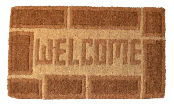 18" X 30" Brown Coir Welcome Outdoor Door Mat