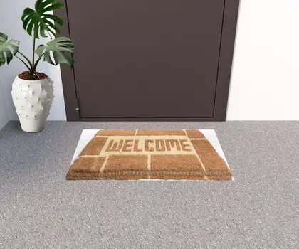 18" X 30" Brown Coir Welcome Outdoor Door Mat