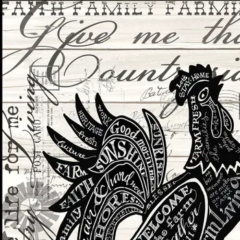 Faith Family Farming Rooster Black Framed Wall Art
