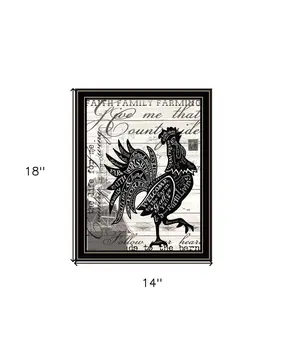 Faith Family Farming Rooster Black Framed Wall Art