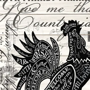 Faith Family Farm Rooster White Framed Wall Art