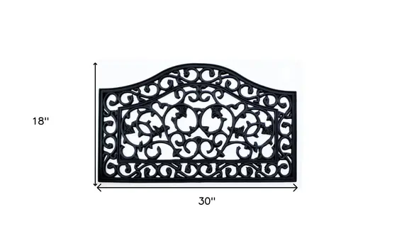 18" X 30" Black Rubber Outdoor Door Mat
