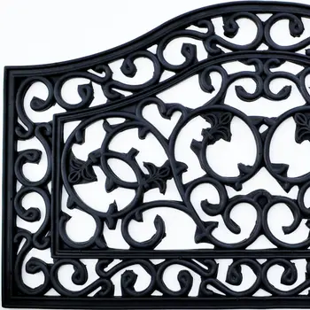 18" X 30" Black Rubber Outdoor Door Mat