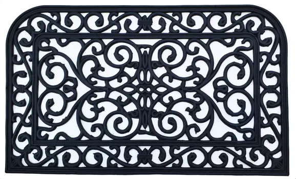 18" X 30" Black Rubber Outdoor Door Mat
