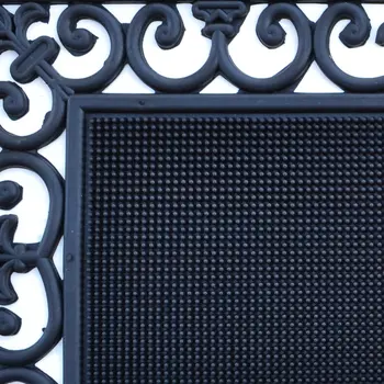 18" X 30" Black Rubber Outdoor Door Mat