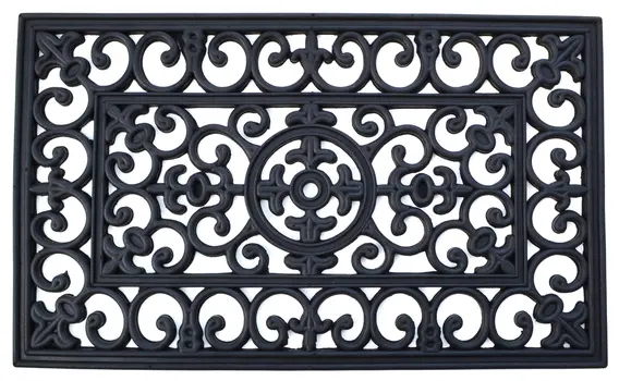 18" X 30" Black Rubber Outdoor Door Mat