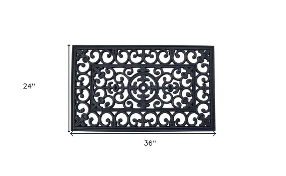 24" X 36" Black Rubber Outdoor Door Mat