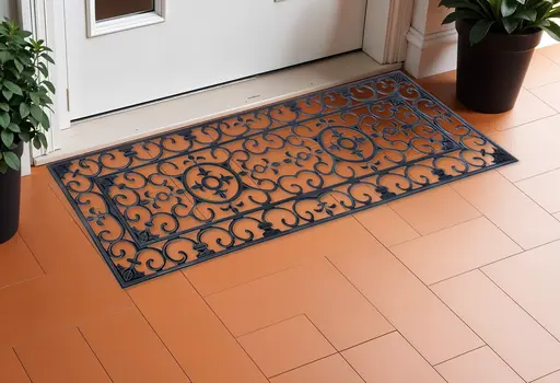 18" X 47" Black Rubber Outdoor Door Mat