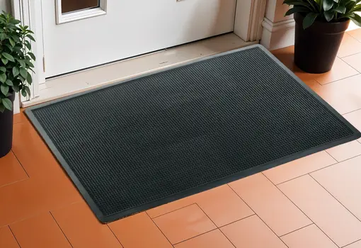 18" X 30" Black Rubber Outdoor Door Mat