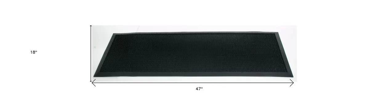 18" X 47" Black Rubber Outdoor Door Mat