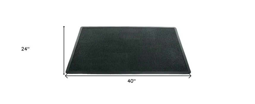 24" X 40" Black Rubber Outdoor Door Mat