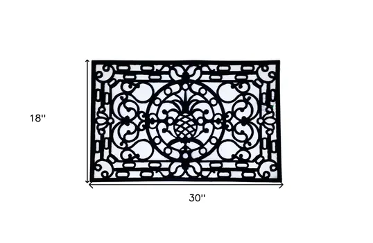 18" X 30" Black Rubber Pineapple Outdoor Door Mat