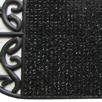 18" X 29" Black Rubber Outdoor Oval Door Mat