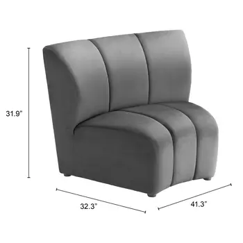 42" Black Modular Sofa