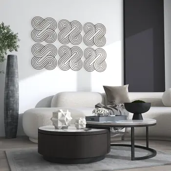 20" X 20" Bronze Metal Abstract Geometric Hanging Dimensional Sculpture