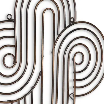 20" X 20" Bronze Metal Abstract Geometric Hanging Dimensional Sculpture