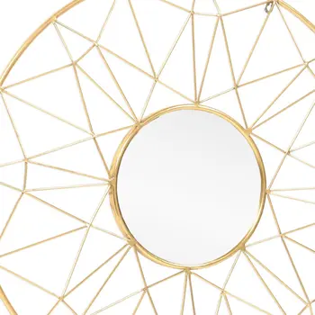 32" Gold Metal Round Accent Mirror