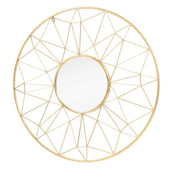 32" Gold Metal Round Accent Mirror