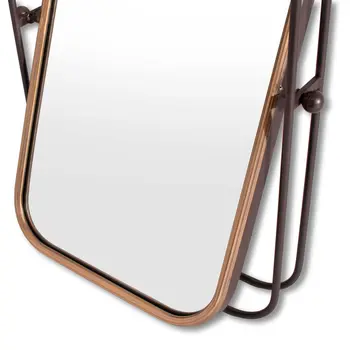 28" Black And Gold Metal Tilting Accent Mirror