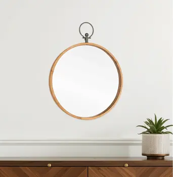 30" Bronze Round Metal Framed Accent Mirror