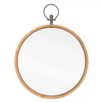 30" Bronze Round Metal Framed Accent Mirror