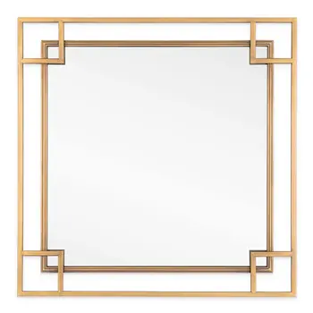 22" Gold Metal Square Accent Mirror