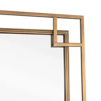 22" Gold Metal Square Accent Mirror