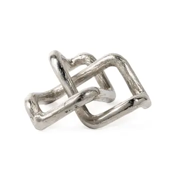 7" Silver Aluminum Geometric Knot Tabletop Sculpture