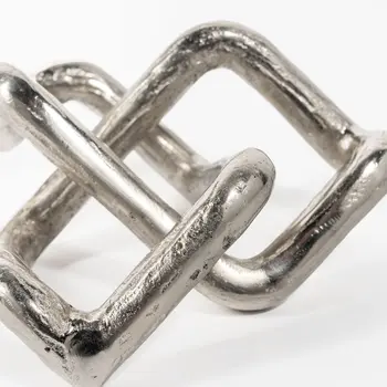7" Silver Aluminum Geometric Knot Tabletop Sculpture