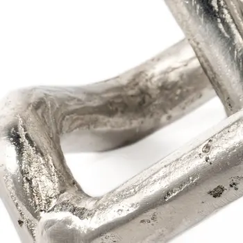 7" Silver Aluminum Geometric Knot Tabletop Sculpture