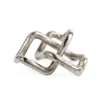 7" Silver Aluminum Geometric Knot Tabletop Sculpture