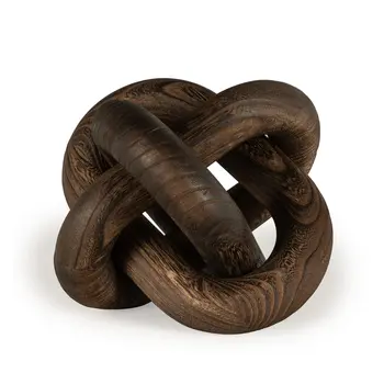 10" Brown Solid Wood Tabletop Sculpture