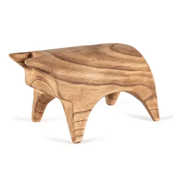 6" Brown Solid Wood Tabletop Sculpture