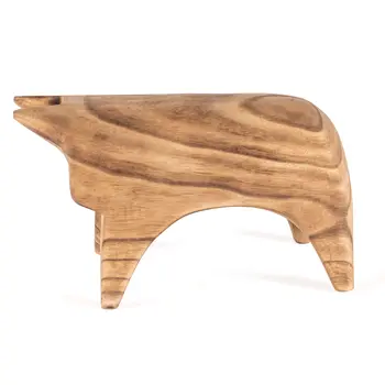 6" Brown Solid Wood Tabletop Sculpture