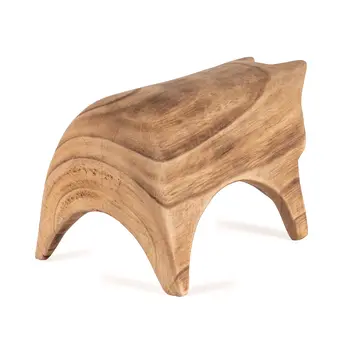 6" Brown Solid Wood Tabletop Sculpture