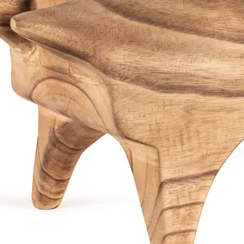 6" Brown Solid Wood Tabletop Sculpture