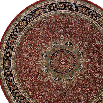 6' Red And Blue Oriental Round Rug