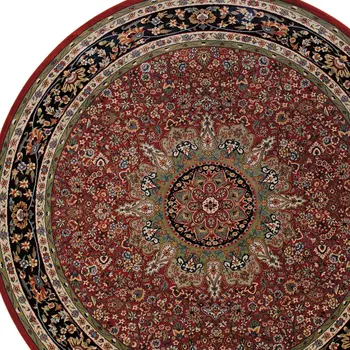 8' Red And Blue Oriental Round Rug