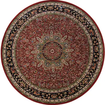 8' Red And Blue Oriental Round Rug