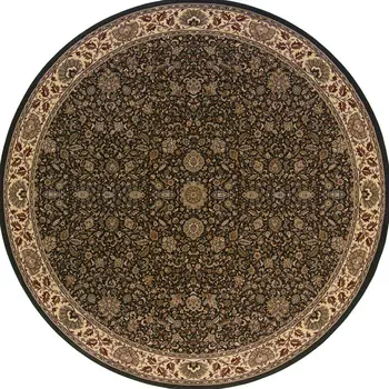 6' Brown Oriental Round Rug