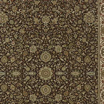 8' Brown And Ivory Oriental Square Rug